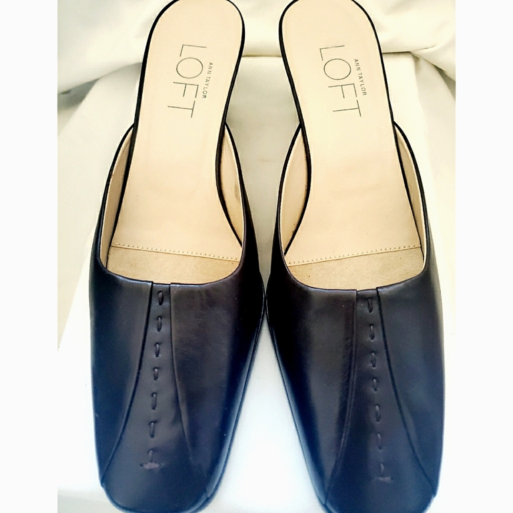 NWT Ann Taylor Loft Brown Leather Mule SZ9
